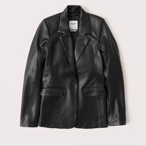 Abercrombie & Fitch Vegan Leather Blazer
